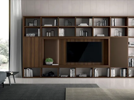 Libreria Vitalyty a parete stile moderno in melaminico di Colombini Casa
