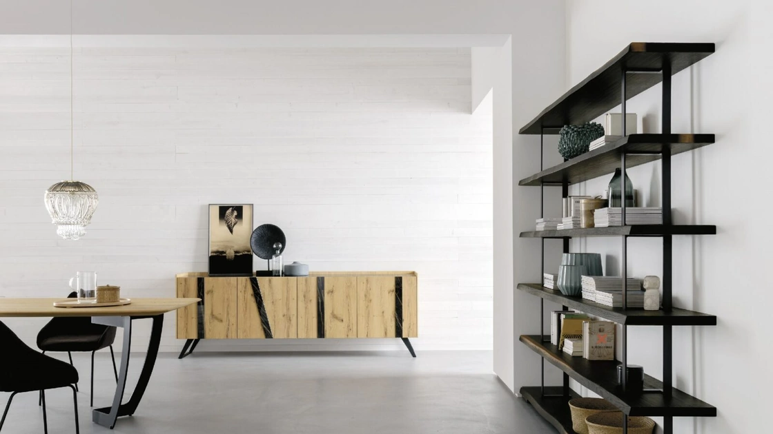 Madia Elly 4 ante in legno con inserti materici di Alta Corte