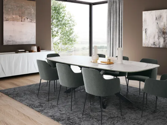 Madia a 4 ante Libeskind in legno laccato H54 di Febal