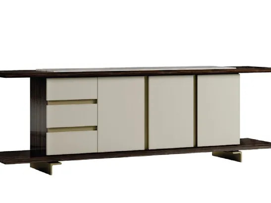 Madia in ebano con top in onice e struttura in ottone brunito Soho 01 di Busatto