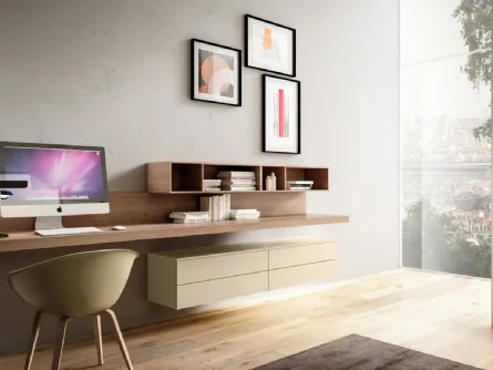 Mobile sospeso Living 08 in legno e laccato opaco di Arredo3