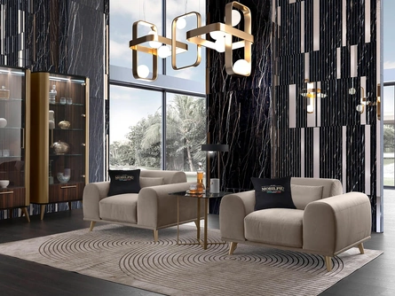 Poltrona in tessuto imbottito Malibu di Mobil Più