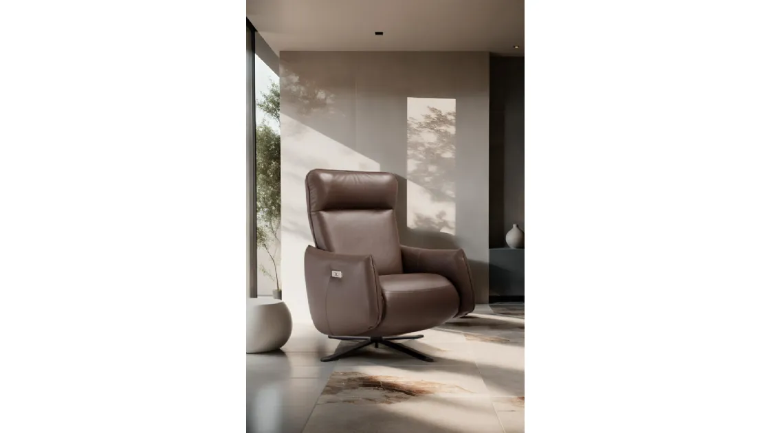 Poltrona relax in pelle Giannetta di Franco Ferri