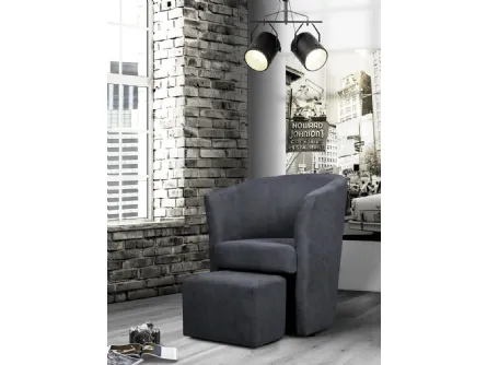 Poltroncina Urban Style con pouf estraibile SD213 in tessuto di Imba Srl