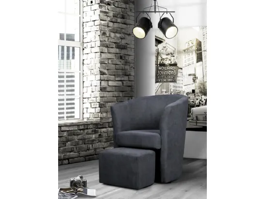 Poltroncina Urban Style con pouf estraibile SD213 in tessuto di Imba Srl