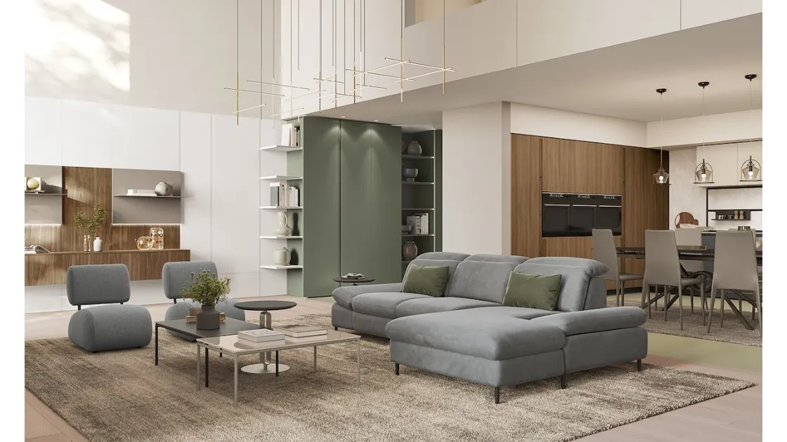 Divano con penisola Brickell di Febal Casa