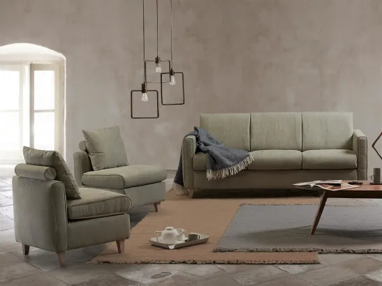 Divano Letto lineare in tessuto Italo di Vitarelax