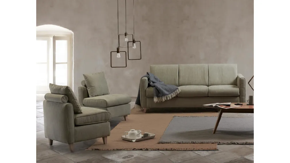 Divano Letto lineare in tessuto Italo di Vitarelax