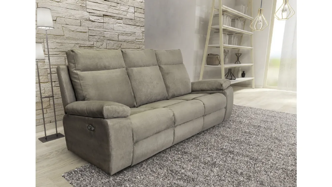 Divano lineare in tessuto antimacchia con movimento relax Urban Style SD200 di Imba Srl