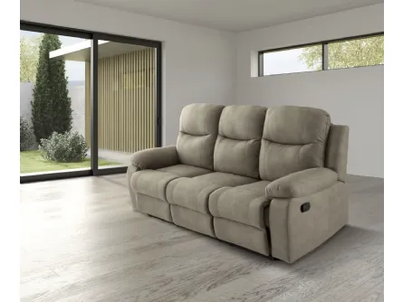 Divano con movimento relax Urban Style SD200 in ecopelle Nabuk di Imba Srl