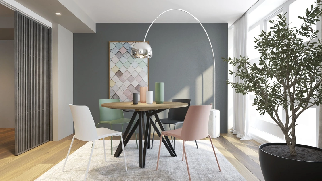 Sedia Flexa in polipropilene con struttura in metallo verniciato di Zamagna