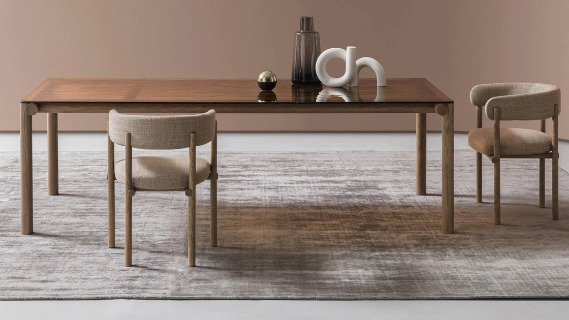 Sedia Stiks in tessuto e legno di Alf Da Frè