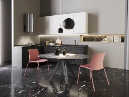 Tavolo Apple in ceramica ossido nero di Zamagna