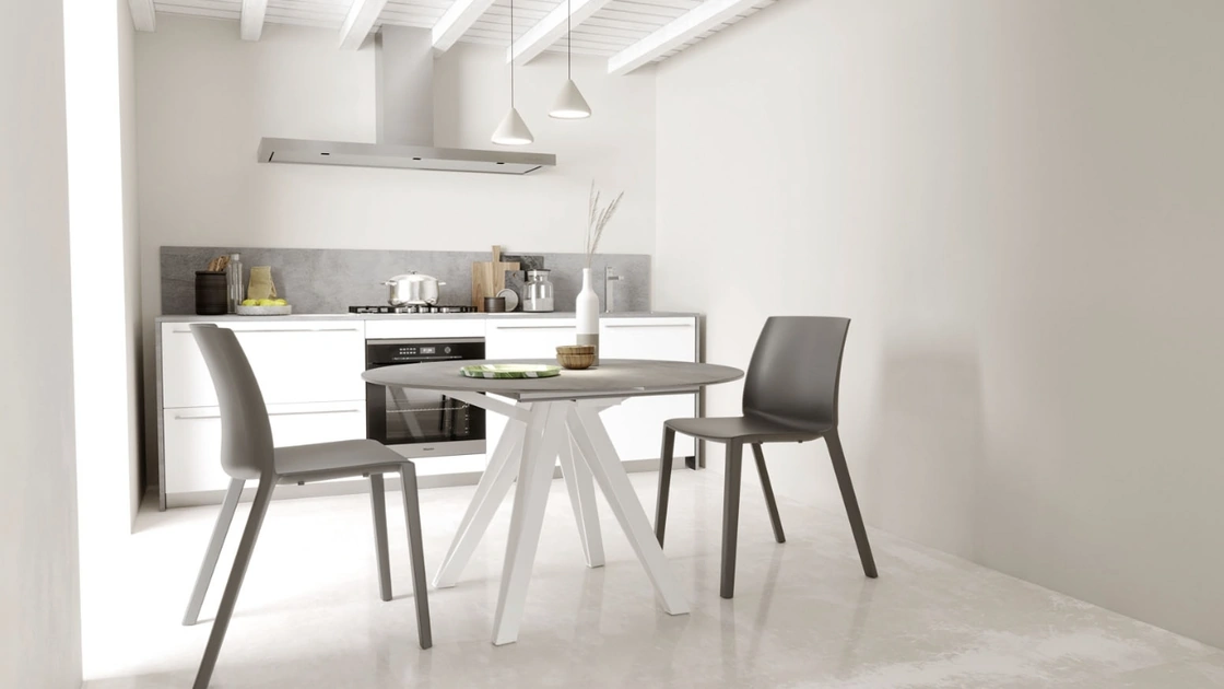 Tavolo allungabile Apple in ceramica pietra di savoia di Zamagna