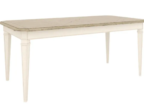 Tavolo in legno laccato color crema con top anticato BV210 di Busatto