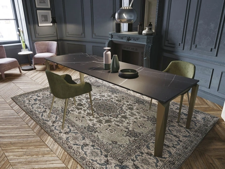 Tavolo allungabile Diamond in laminato Sahara noir di Zamagna