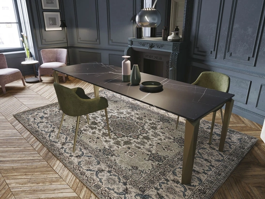 Tavolo allungabile Diamond in laminato Sahara noir di Zamagna