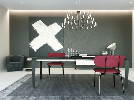 Tavolo allungabile Freccia in laminato nero di Zamagna