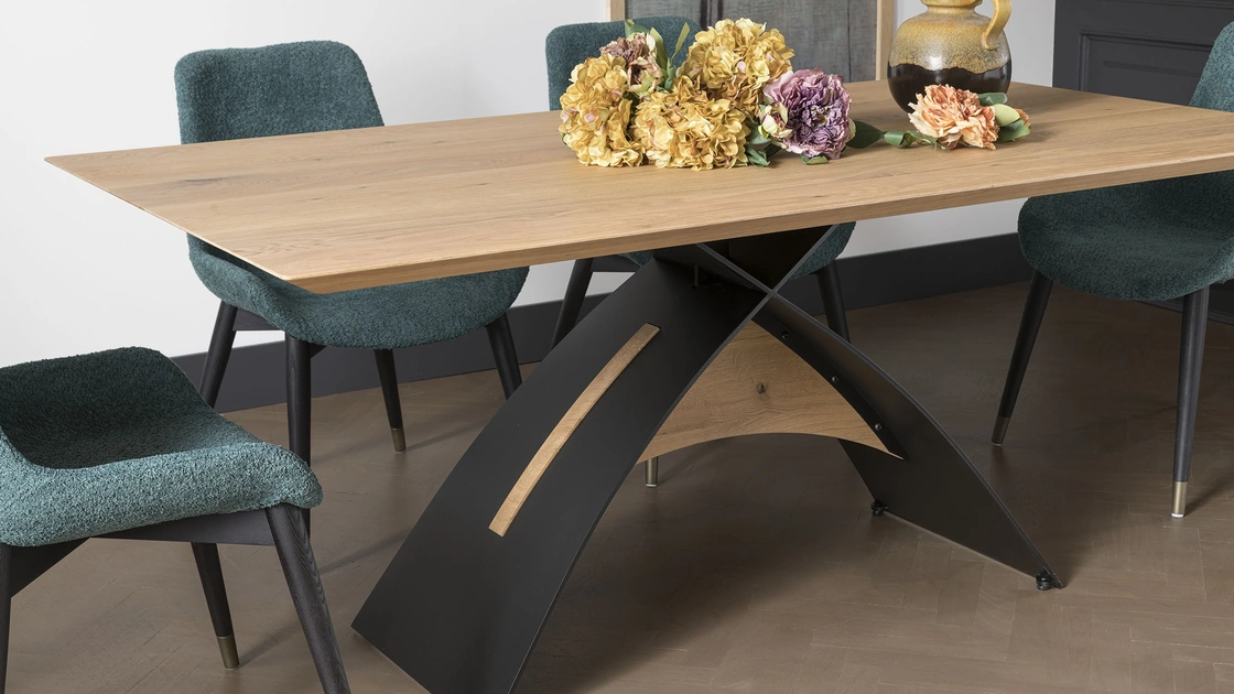 Tavolo Italo in rovere e acciaio di Alta Corte