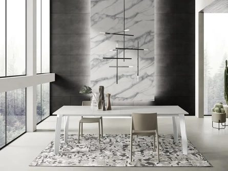 Tavolo allungabile Jet in melaminico cemento di Zamagna