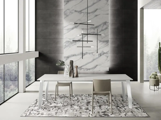 Tavolo allungabile Jet in melaminico cemento di Zamagna