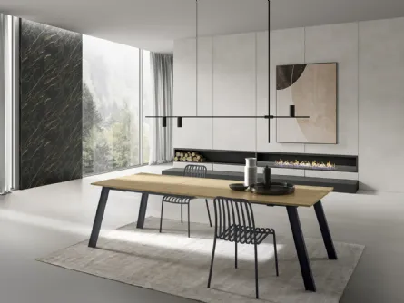 Tavolo T1373A Raw 160 in laminato di Zamagna