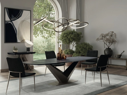 Tavolo allungabile Flight con piano in HPL sahara noir di Zamagna