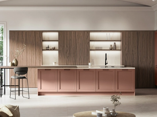 Cucina Classica con isola Opera 01 in laccato e laminato di Arredo3