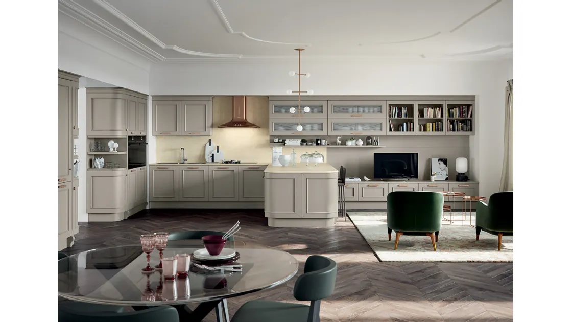 Cucina Classica angolare in laccato opaco Romantica 03 di Febal