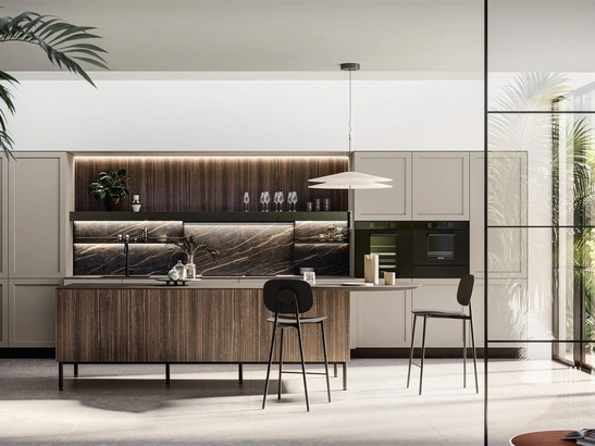 Cucina Moderna in laminato e Pet con isola Alma di Arredo3