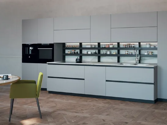 Cucina Moderna lineare in laccato opaco Ego Line 02 di Febal