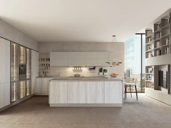 Cucina Moderna con isola Modula Line 01 di Febal Casa