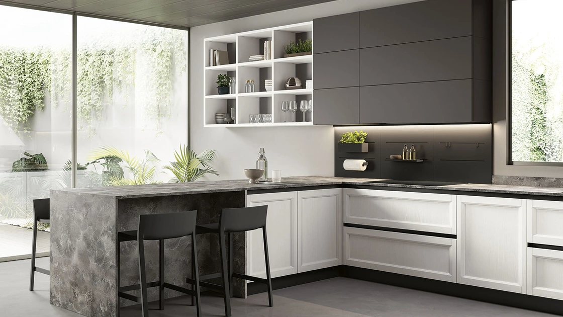 Cucina Moderna con penisola Futura 14 di Colombini Casa Artec