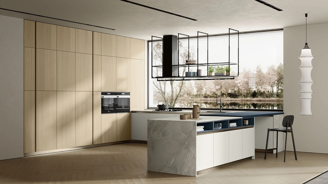 Cucina Moderna con penisola Lungomare 10 di Colombini Kitchen