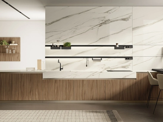 Cucina Moderna con penisola Lungomare Plus Cannettato 03 di Colombini Kitchen