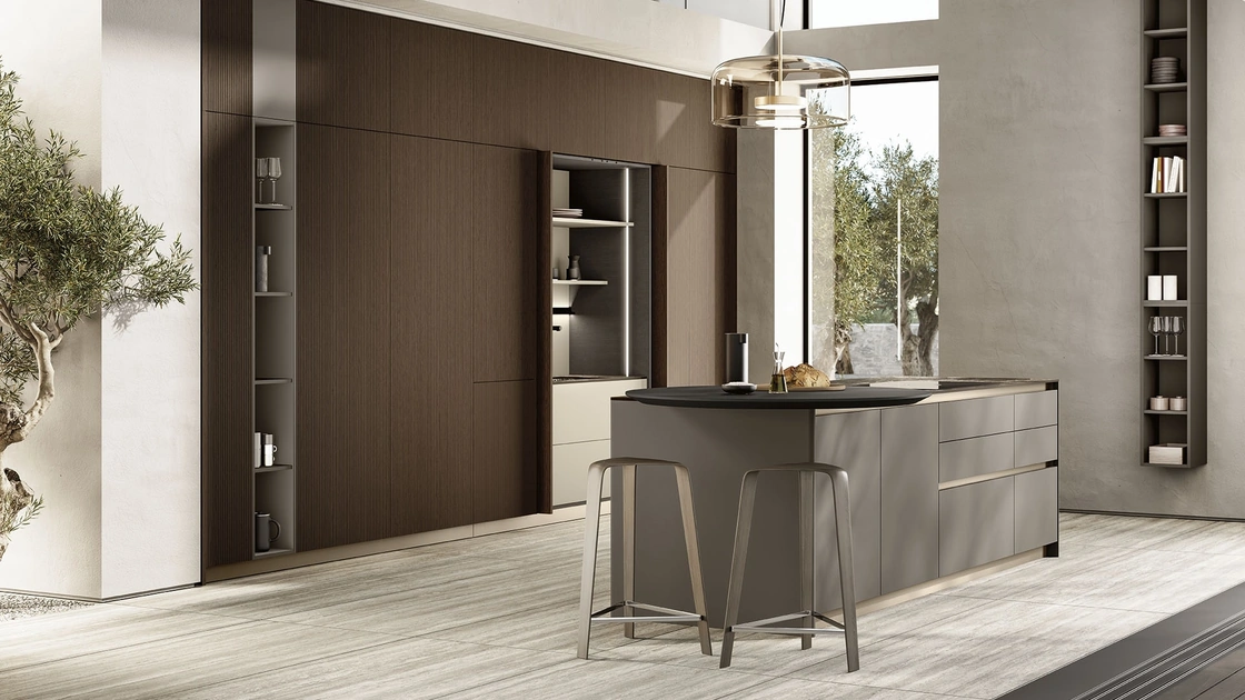 Cucina Moderna con isola Lungomare Plus Cannettato 04 di Colombini Kitchen