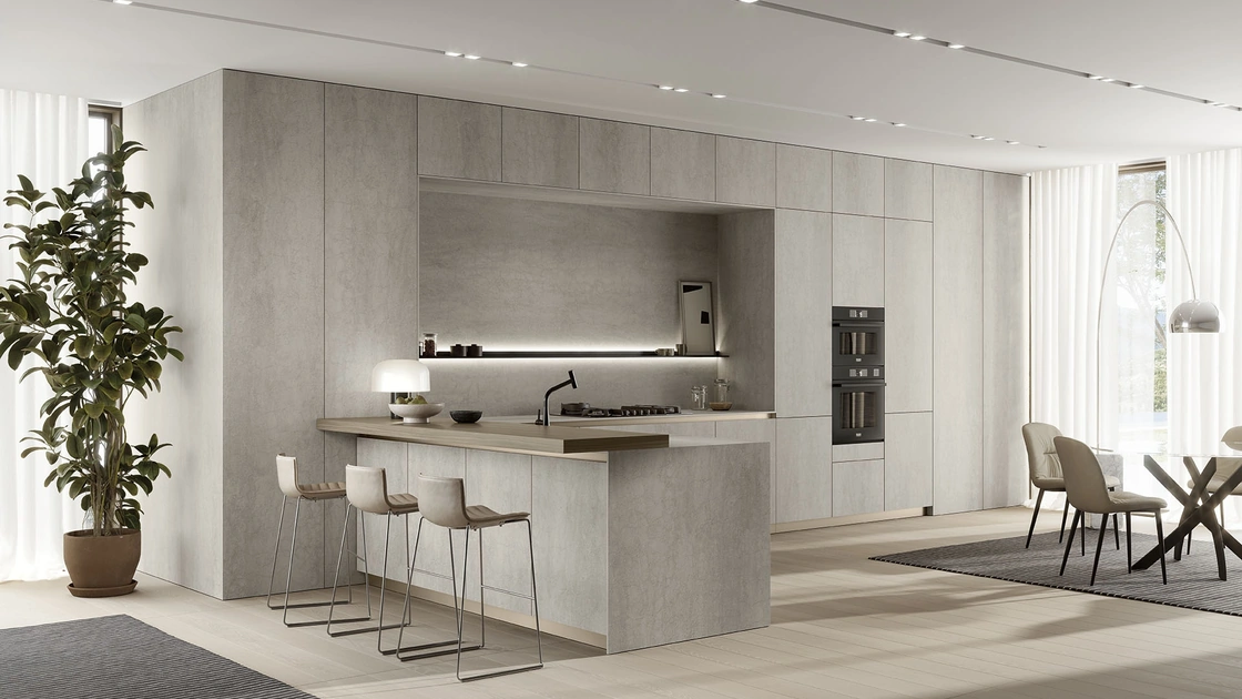 Cucina Moderna con penisola Luxea 01 di Colombini Casa Artec