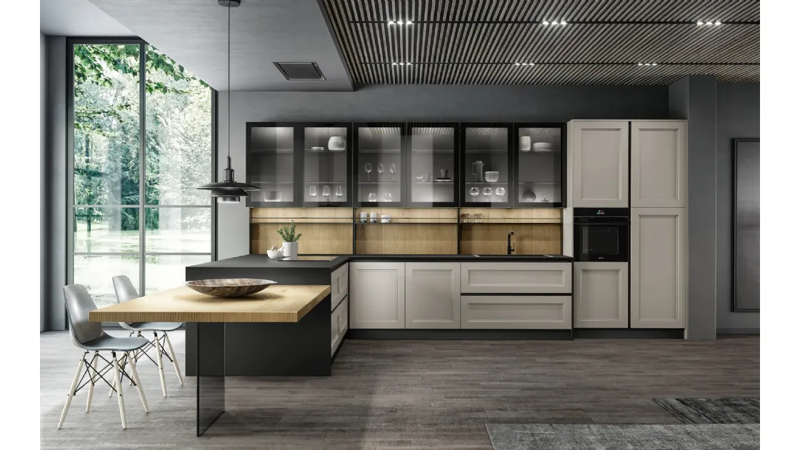 Cucina Moderna Meg 02 con penisola di Arredo3