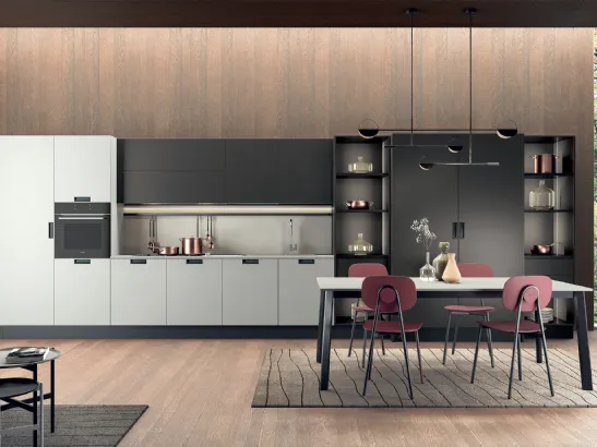 Cucina Moderna lineare in laccato opaco Modula 04 di Febal