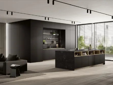 Cucina Moderna con isola Modula Anta Square 01di Febal Casa