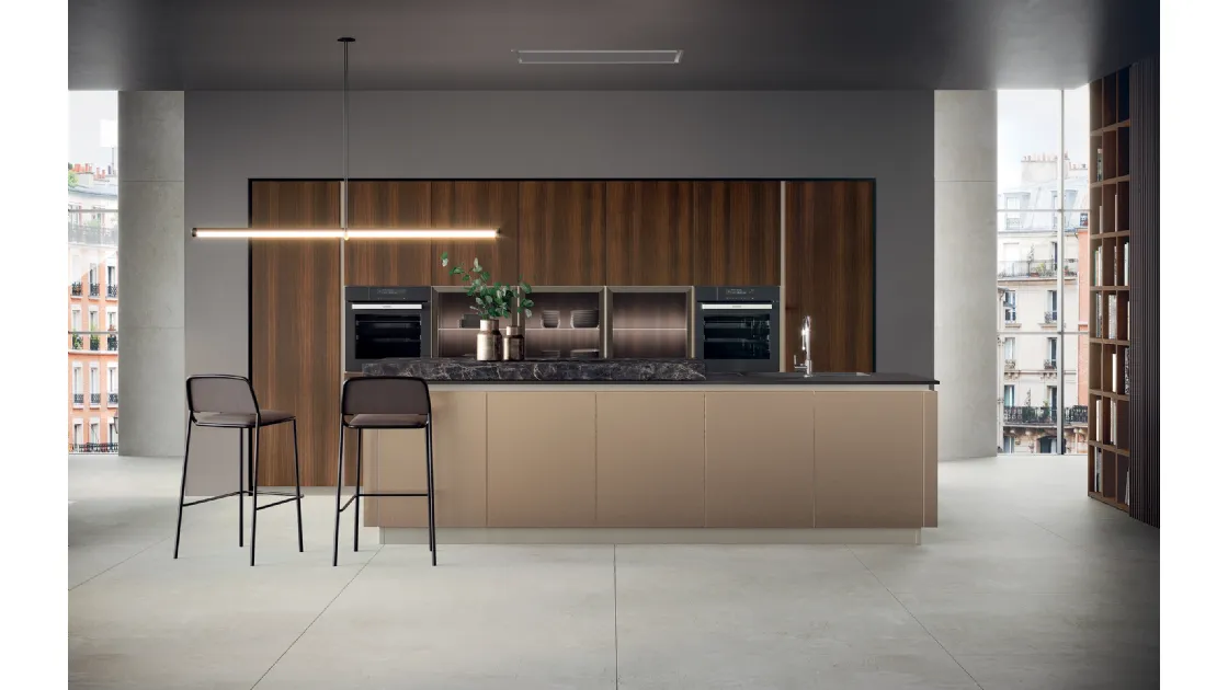 Cucina Moderna Modula Line 02 in laccato e melaminico di Febal Casa