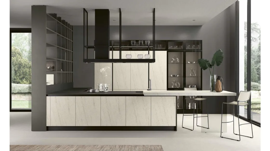 Cucina Moderna con penisola Modula Line 05 di Febal Casa