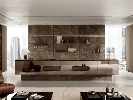 Cucina Moderna con isola Origina Anta Telaio Alluminio 01 di Febal Casa
