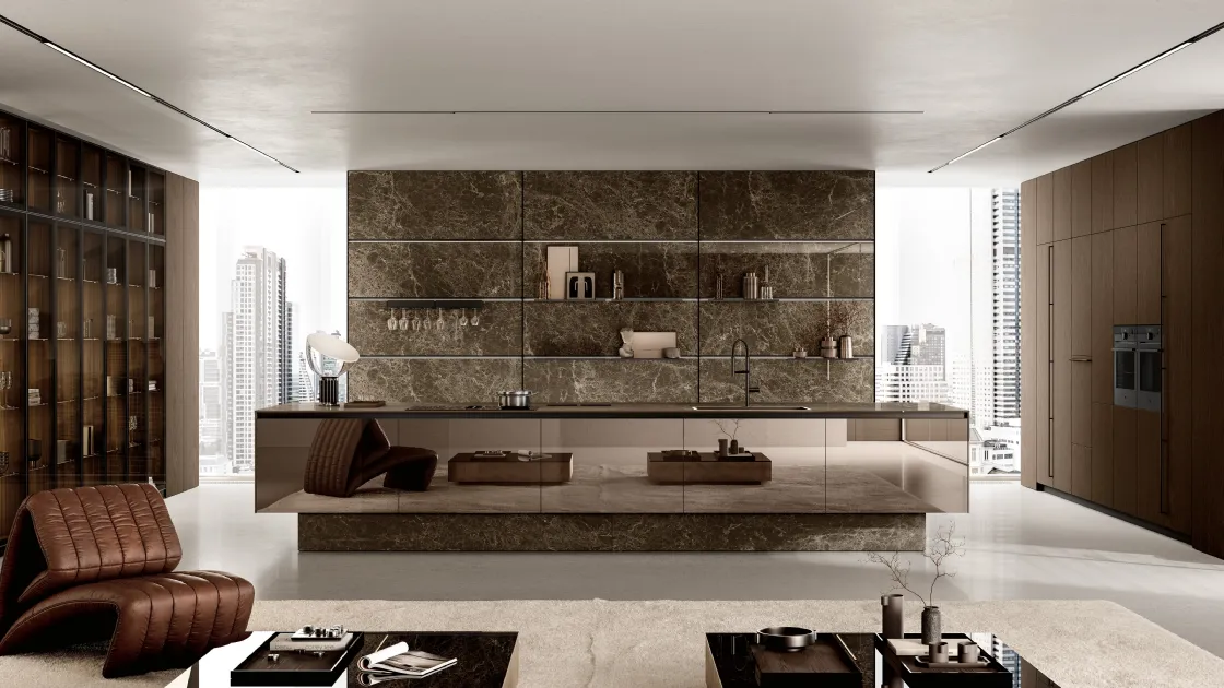 Cucina Moderna con isola Origina Anta Telaio Alluminio 01 di Febal Casa
