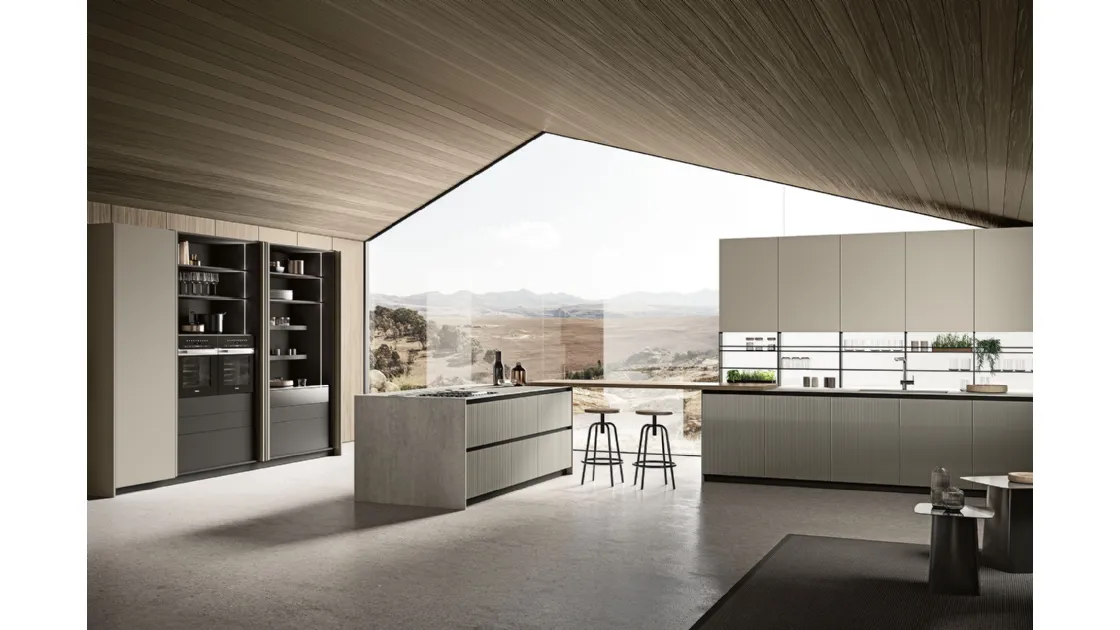 Cucina Moderna Origina Anta Telaio Alluminio 02 di Febal Casa