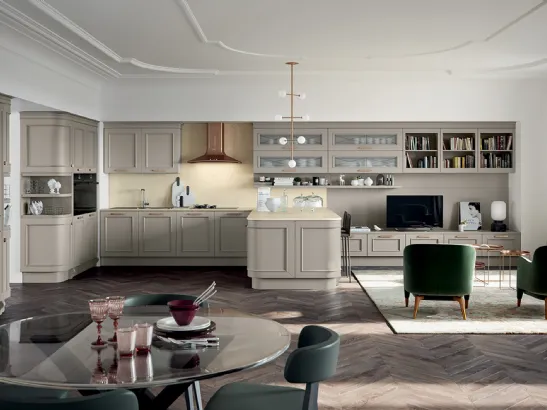 Cucina su misura angolare in laccato opaco Romantica 03 di Febal